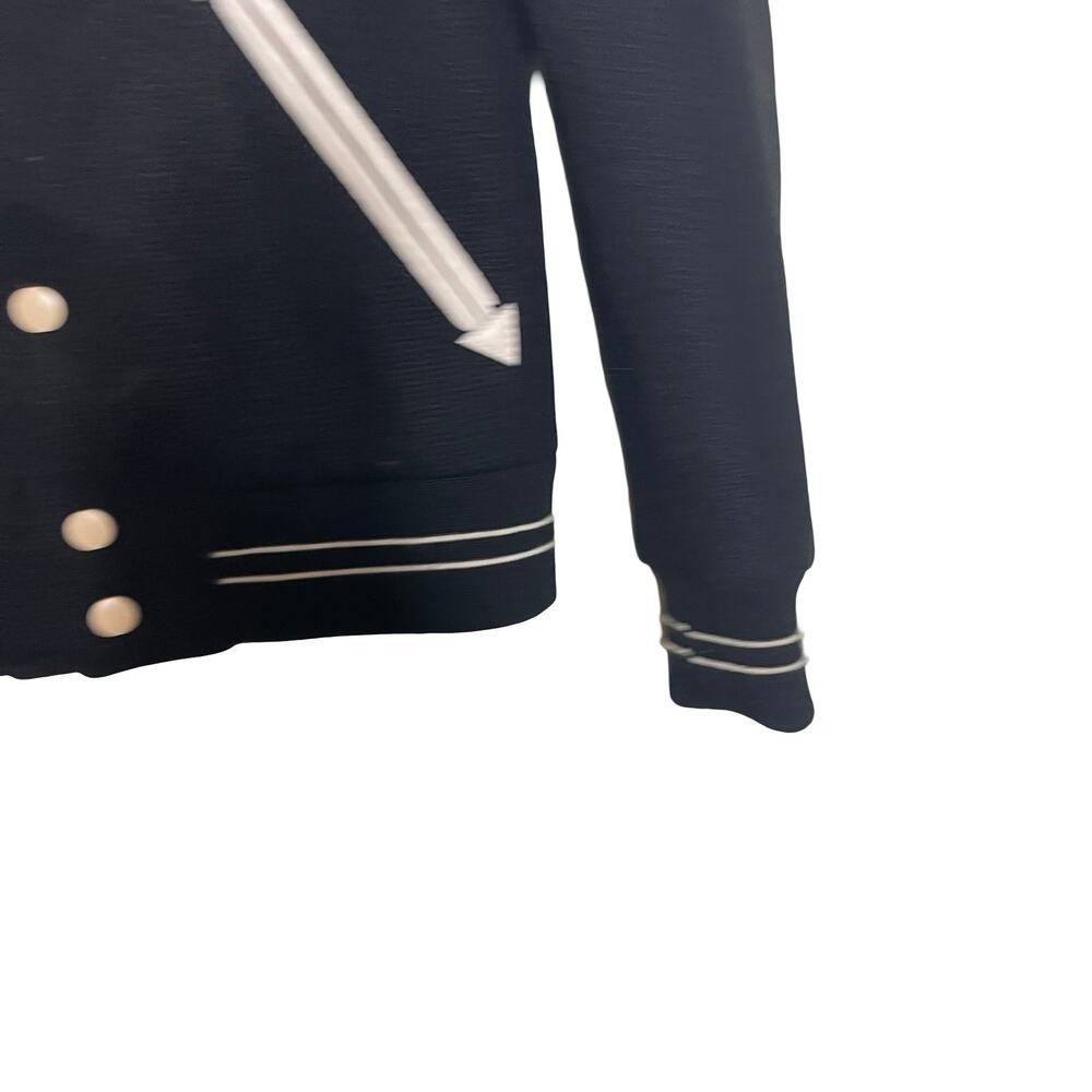 CELINE Black Jack Teddy Cream Leather-Trimmed Wool-Blend Varsity Jacket 46 US S - Picture 5 of 16